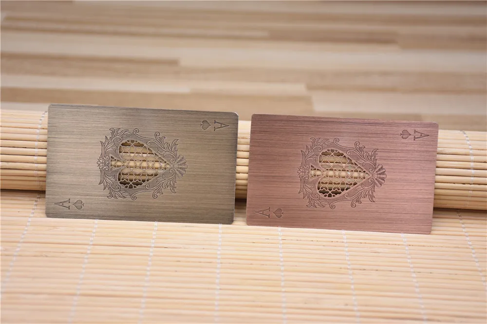 Green brushed metal cards (2)
