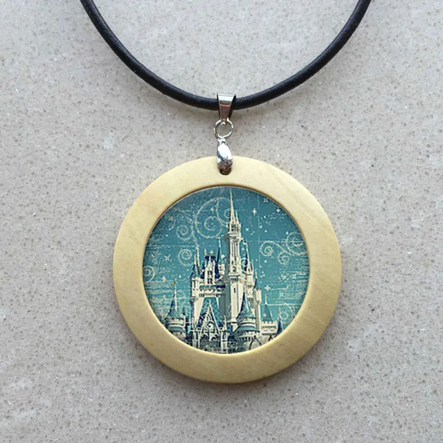 Art Glass,The Magic Kingdom pendant, Castle jewelry resin pendant