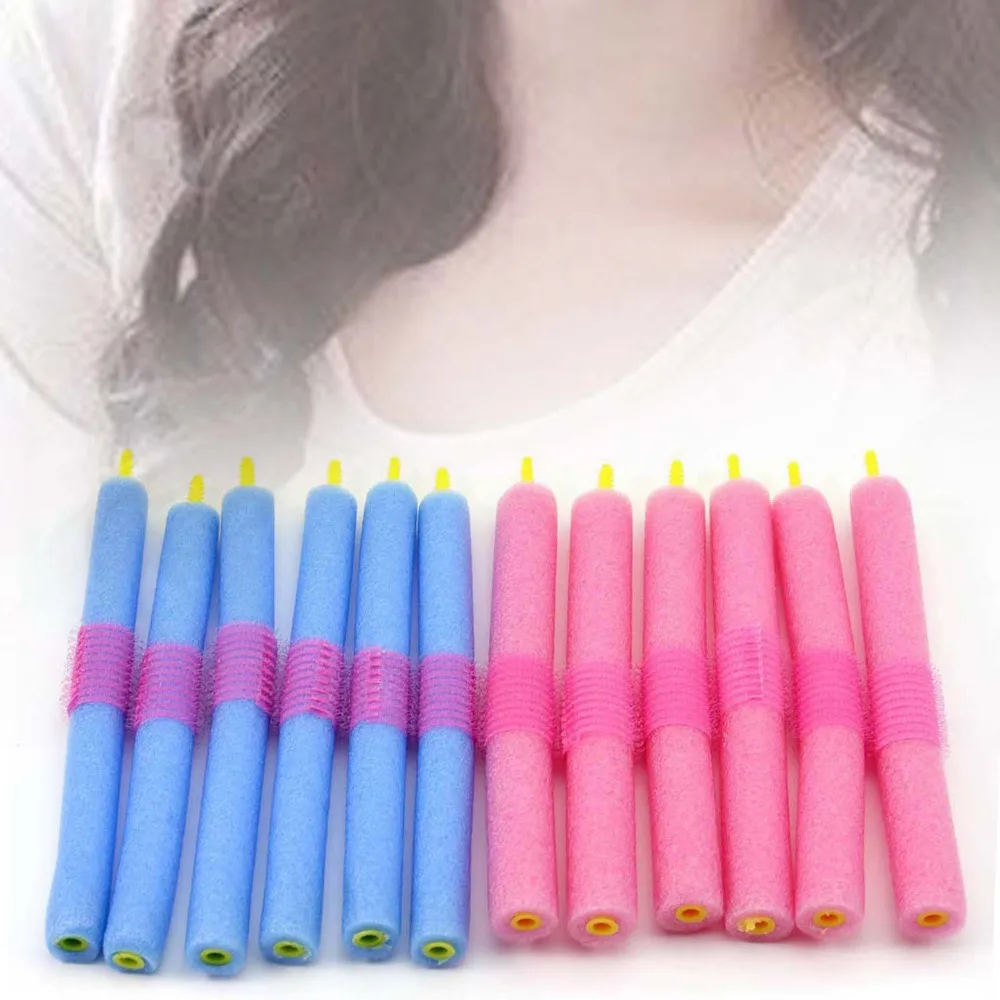 

12Pcs Soft Foam Curlers Makers Bendy Twist Curls Tool DIY Styling Hair Roller