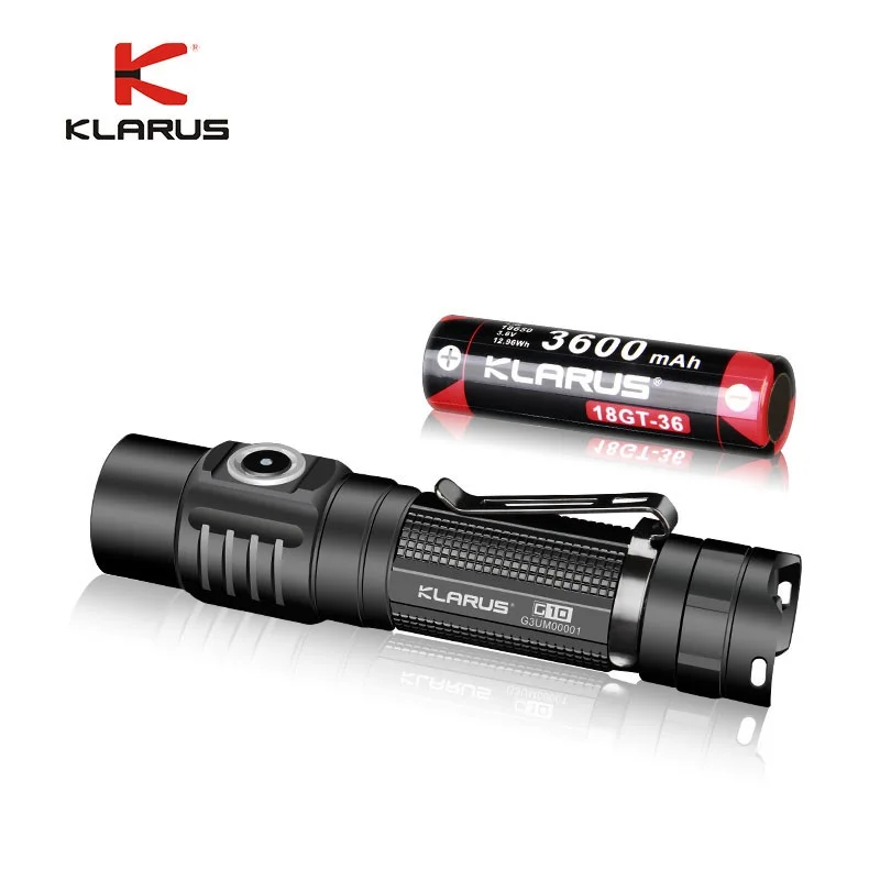 

KLARUS G10 CREE XHP35 HD E4 LED 1800 Lumens Micro-USB Rechargeable Intelligent Powerful Flashlight with 3600mAh 18650 Battery