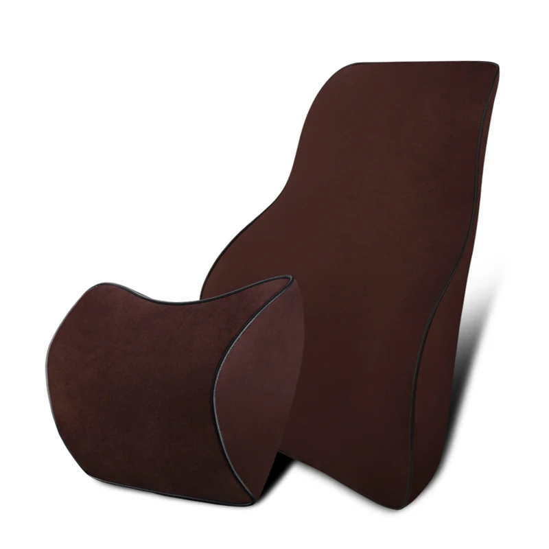 

KKYSYELVA Memory Foam Lumbar Support Cushion For Car And Headrest Neck Pillow Kit Interior Accessories