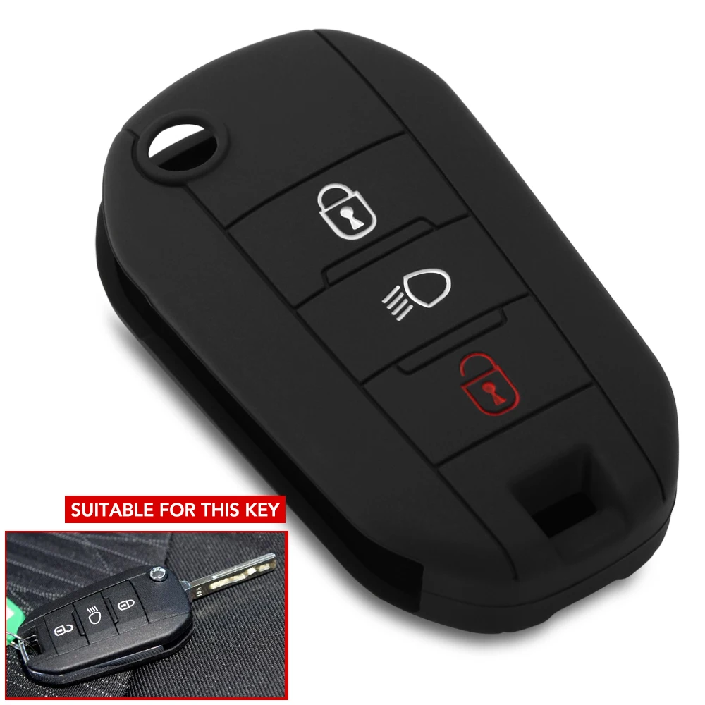 Мягкий силиконовый чехол для ключей от машины Citroen C4L CACTUS C5 C3 C6 C8 Picasso Xsara Peugeot 3008 308 RCZ 508 3 кнопки|Футляр