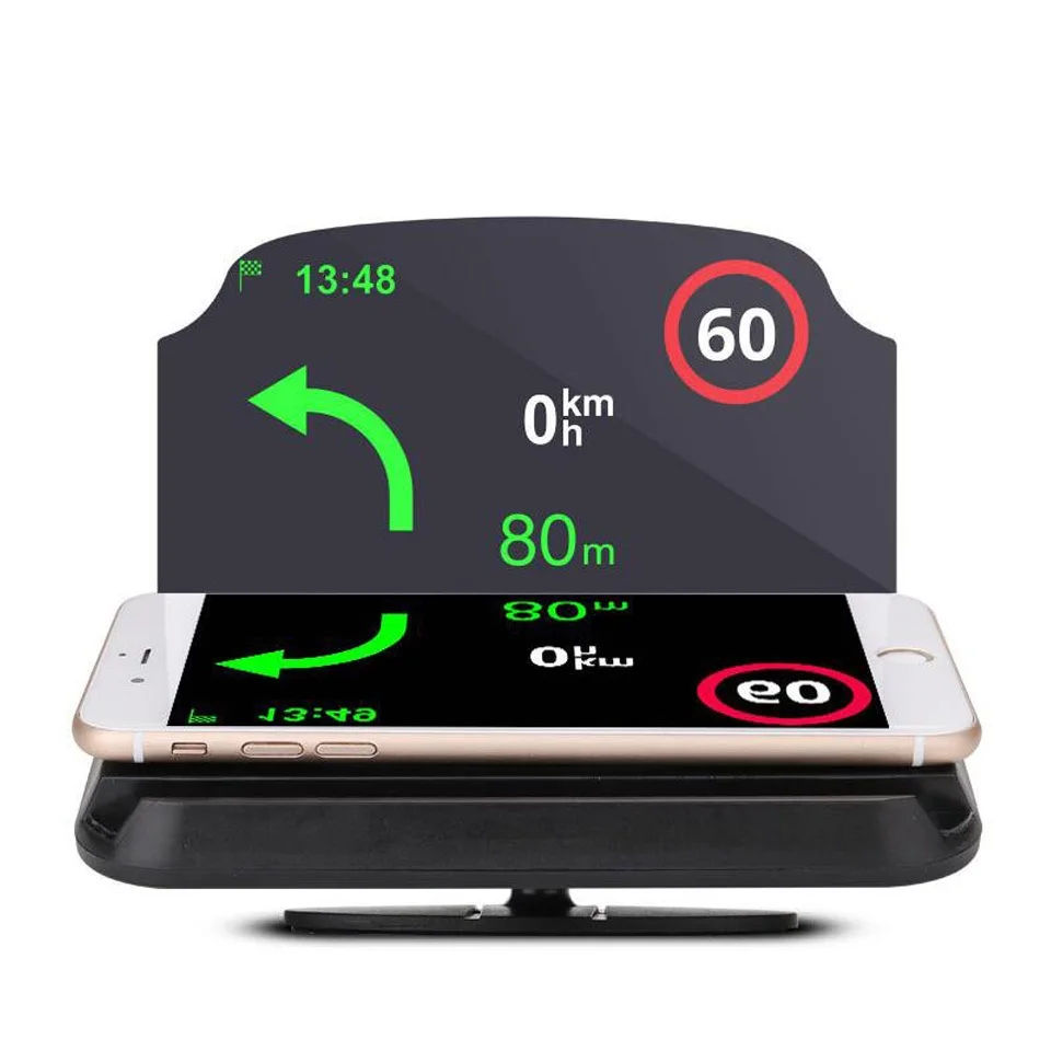 Автомобильный HUD Дисплей Автомобильный держатель Подставка универсальный для IPhone gps навигация мобильный телефон изображение отражатель проектор