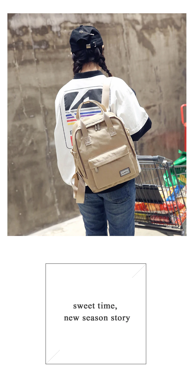 Harajuku минималистичный водонепроницаемый холщовый рюкзак небольшой свежий Женский на корейском студенческом рюкзак для путешествий сумка ветер