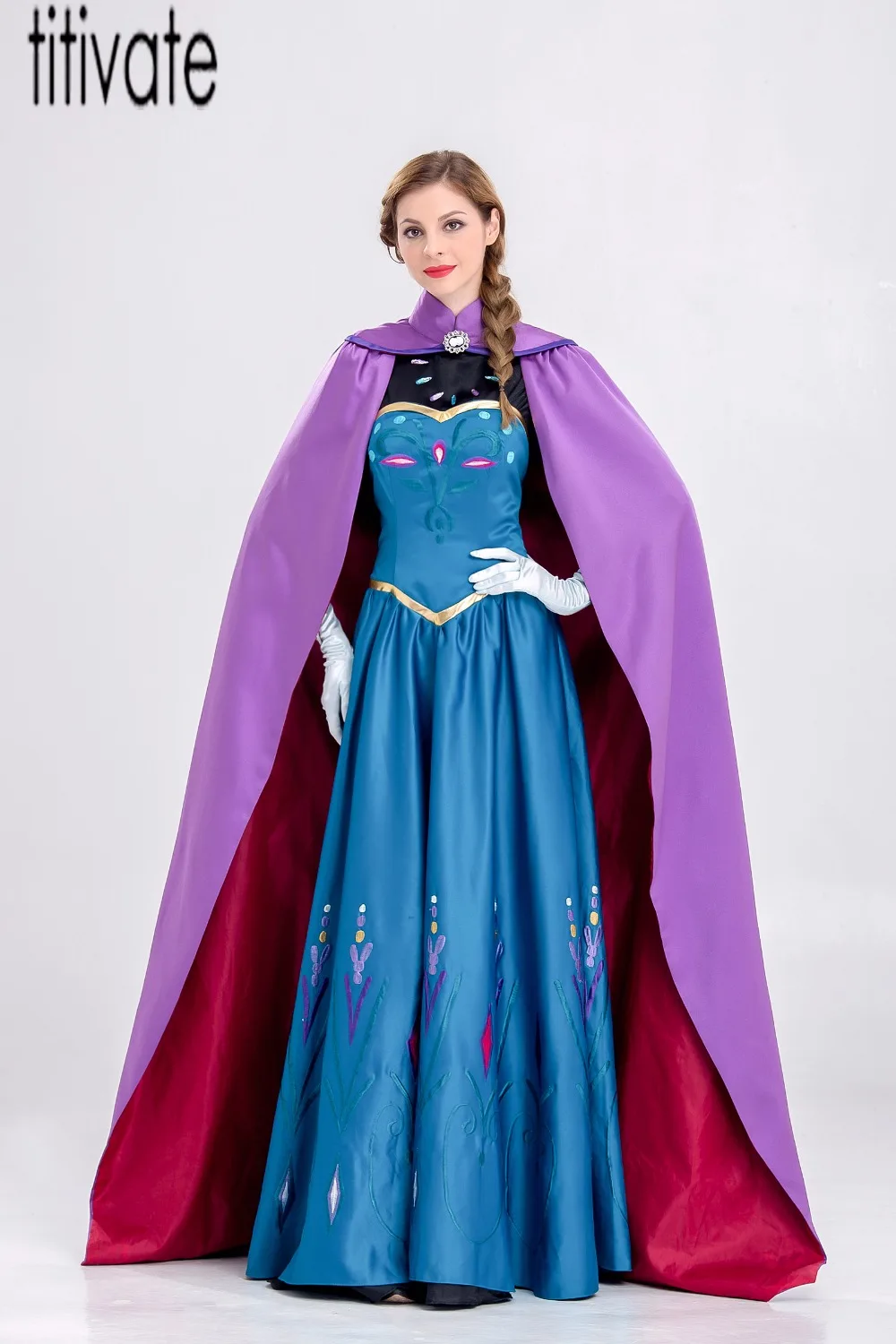 TITIVATE New Snow Queen Princess Anna Costume Hen Party Cosplay Floor