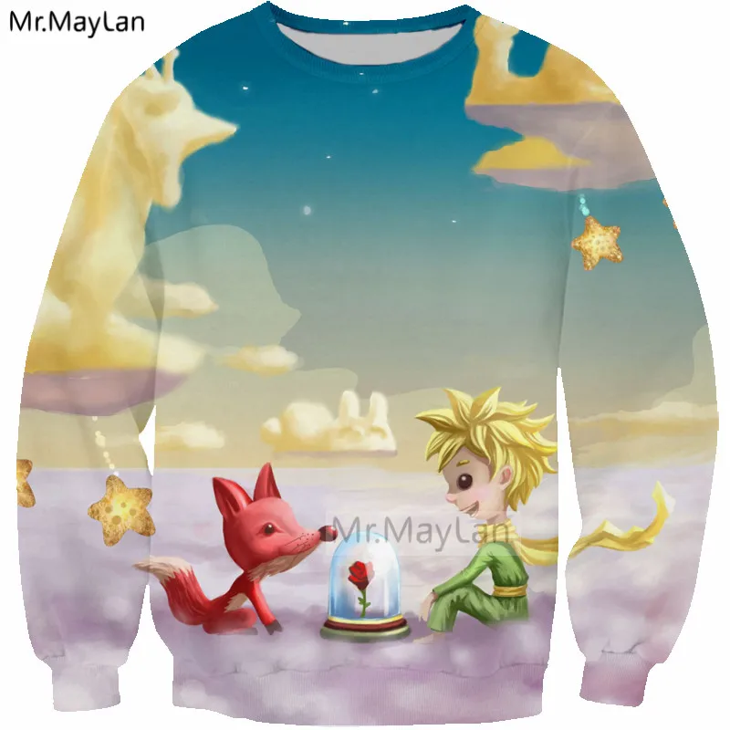 Le Petit Prince Cute3D Print Kawaii Sweatshirts Men/Women Hiphop O neck Pullover Hoodies Girl Hipster Streetwear Outwear Clothes Le Petit Prince Cute3D Print Kawaii Sweatshirts Men/Women Hiphop O neck Pullover Hoodies Girl Hipster Streetwear Outwear Clothes