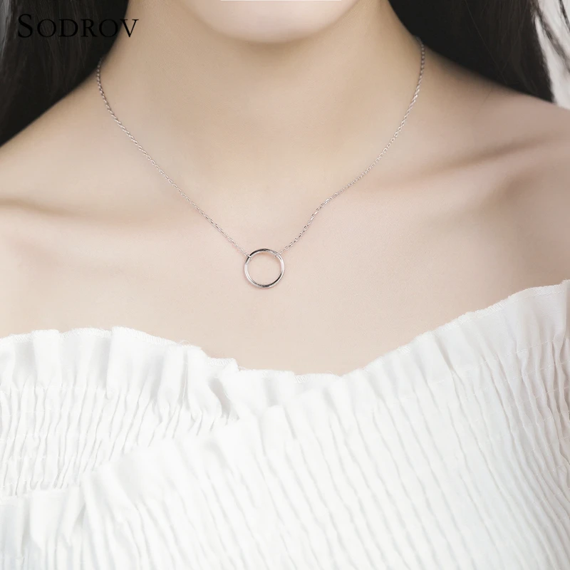 

Romantic 925 Hot sterling silver round pendant necklace ladies sterling silver jewelry joyas de plata 925 N024