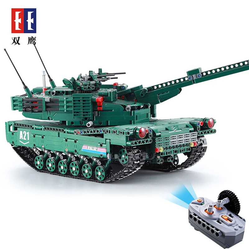 1498 шт Technic RC M1A2 танковый двигатель с функцией питания MOC строительные блоки кирпичи военные войны DIY техник игрушки для детей