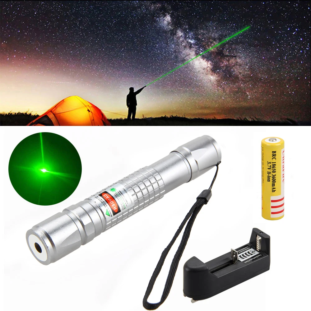 Высокомощный зеленый лазерный свет 650нм 1 мВт лазерный указатель регулируемый фокус тактическая лазерная ручка свет+ Rechargeab 18650 батарея+ зарядное устройство