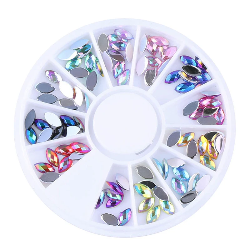 

Mixed Silver Oval Nail Art Decoration in Wheel Nail Rhinestones for Acrylic UV Gel Shinning Body Art Nail Accessories