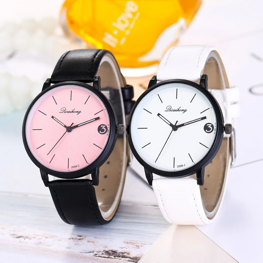 

2018 Hot Selling Lady Casual Watch Fashion Dial Leather Strap Wrist Watches Simple Women Scale Watch Relogio Feminino