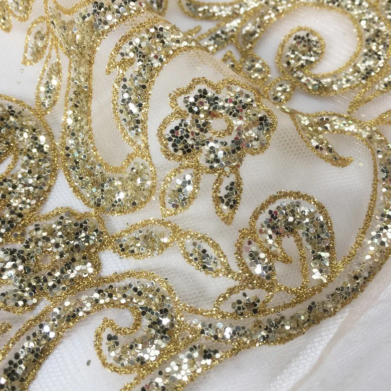 См 130*100 см золото горячего тиснения блёстки ткань для платья Модная одежда