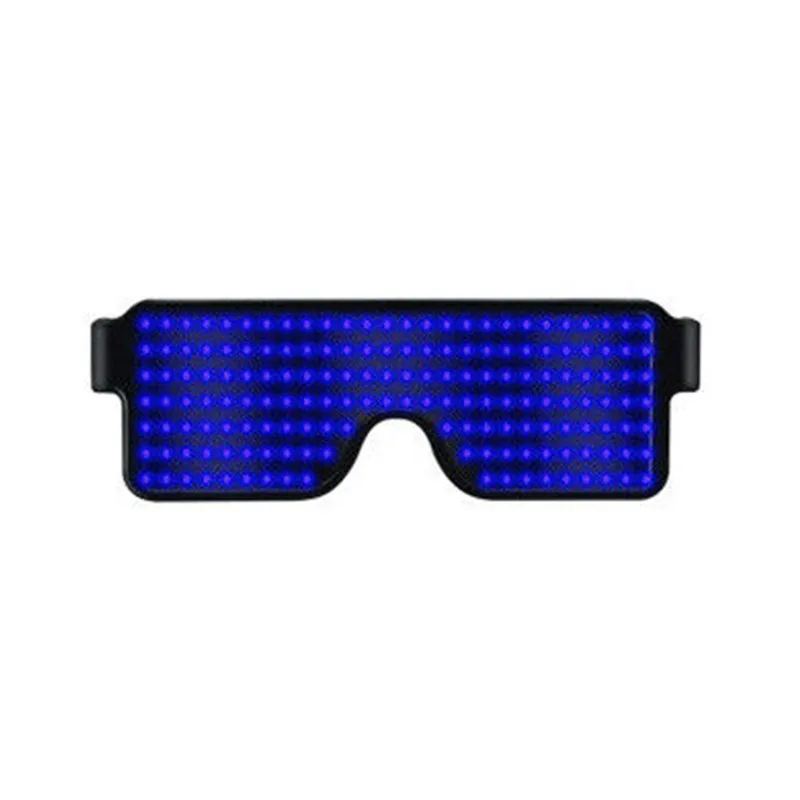 8 режимов светящиеся солнцезащитные очки быстрая вспышка USB Led вечерние USB зарядка светящиеся очки рождественское освещение концертов игрушки Рождественские украшения - Цвет: Синий