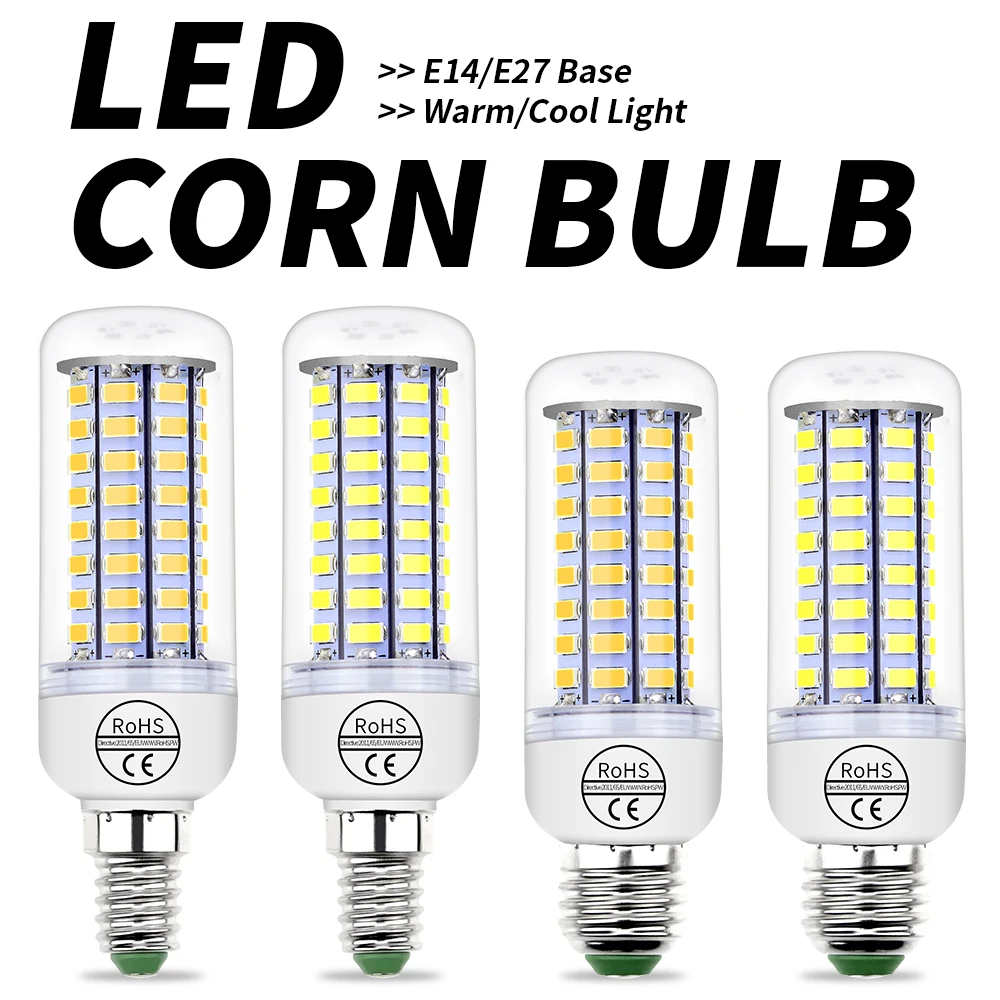 

LED Lamp E27 LED Corn Bulb E14 220V Candle Light Bulb GU10 Ampoule 24 36 48 56 69 72leds Bulb For Home 5730SMD Lampada 3W 5W 7W