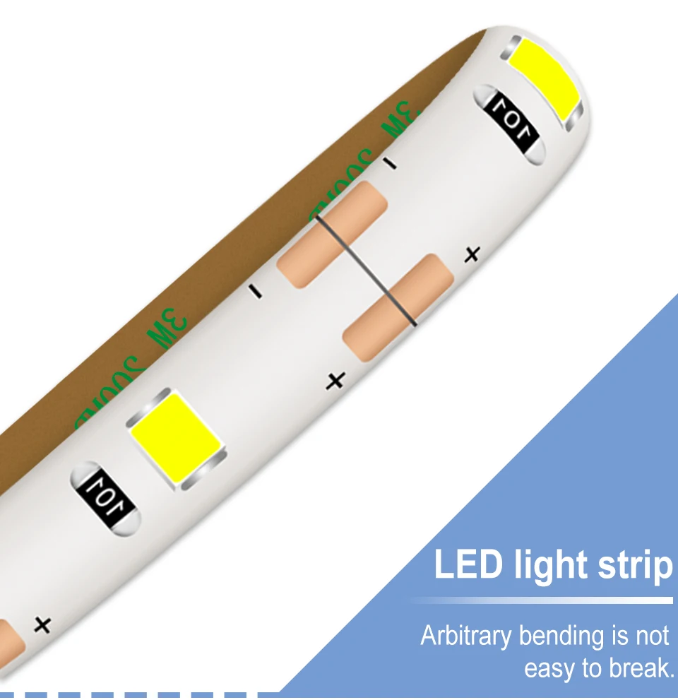 USB светодиодные полосы света крытый PIR датчик движения Детектор Гибкая лента 5 в Водонепроницаемая светодиодная лампа 1 м 2 м 3 м 2835SMD 4AAA