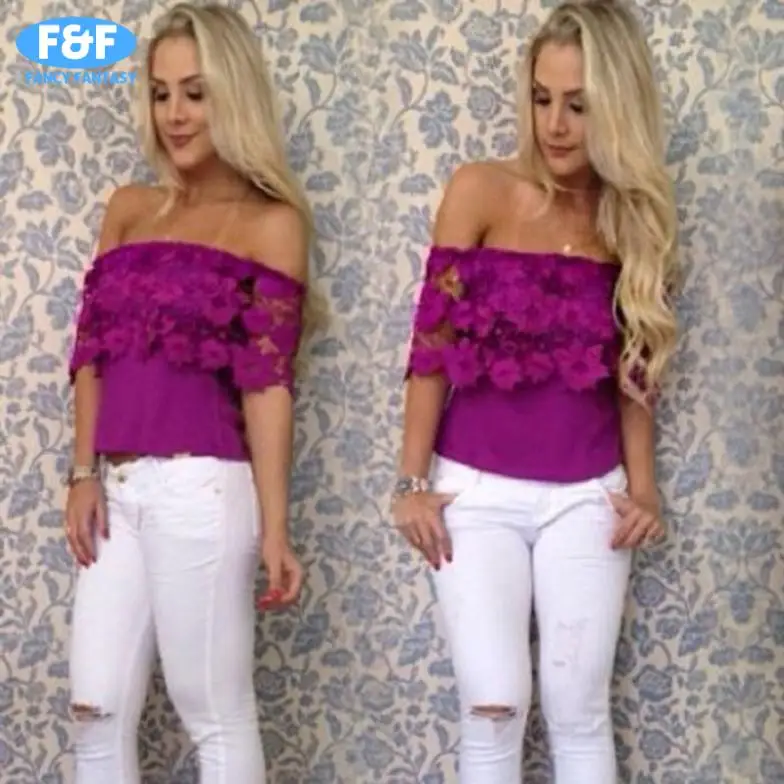 New Sexy 2014 Spring&ampSummer Women Top Tees T-Shirts Slash neck off the shoulder loose famale tops |