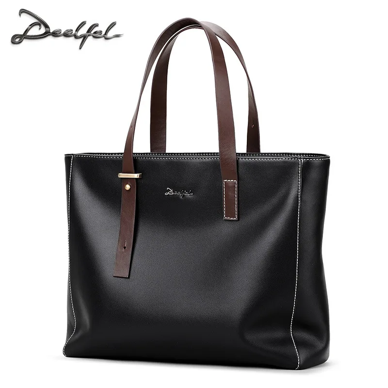 

DEELFEL Men's Bag Briefcase Casual High Quality Leather Men Handbag Laptop Bag Youth Fashion Travel Bag For Teengers Bags Male