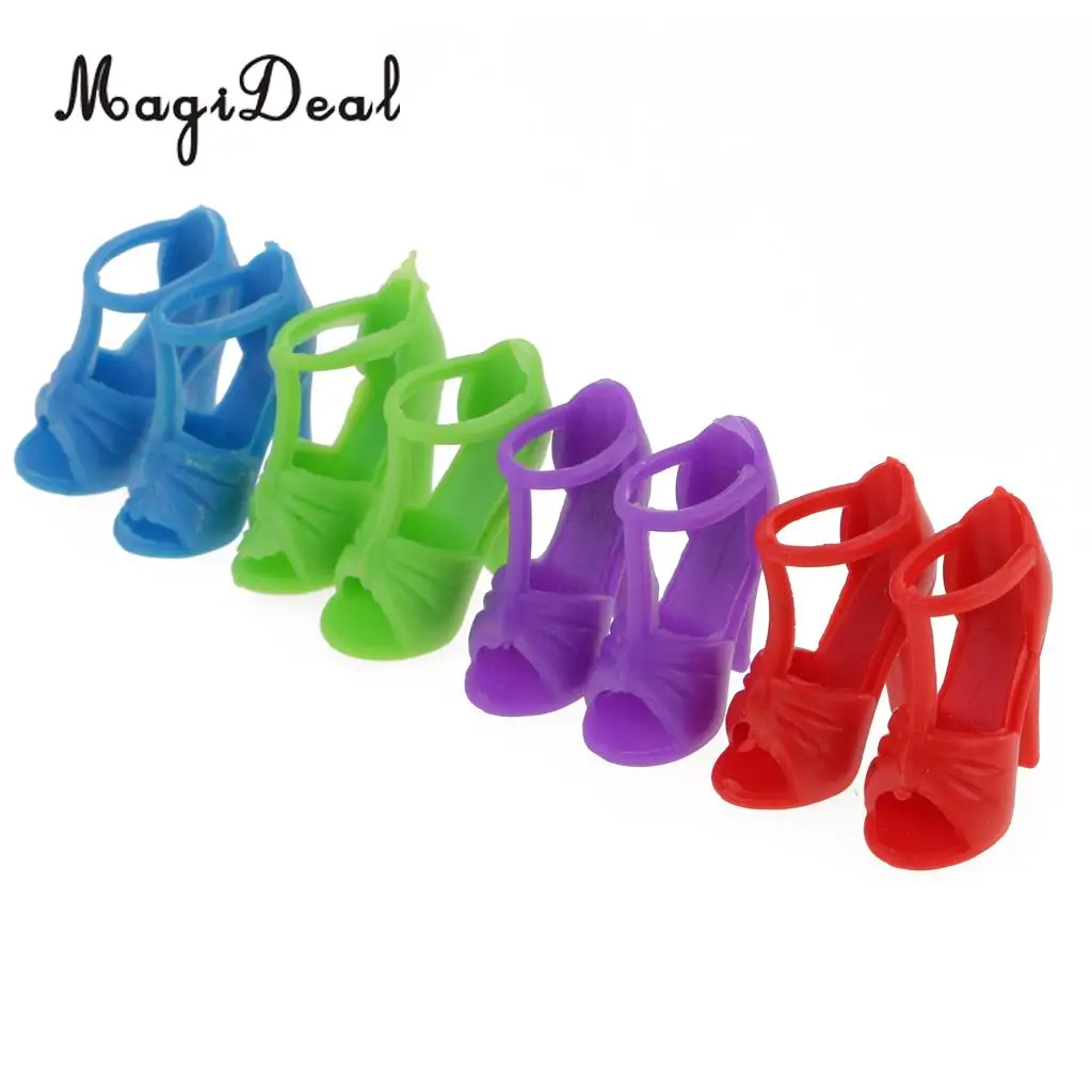 MagiDeal Colorful 20 Pairs 2cm PVC Doll Boots Shoes High Heel Sandals for Dolls Dollhouse Decoration Children Girls Cute Toy