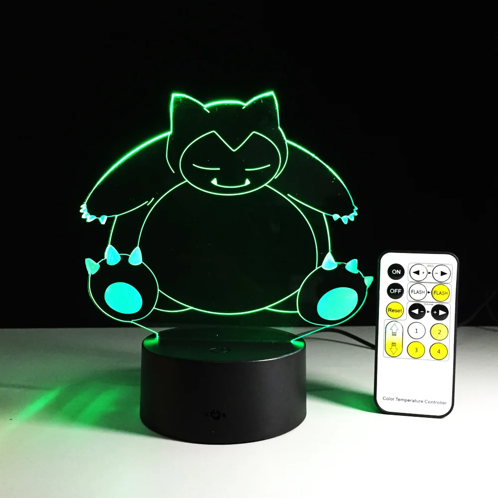 Творческие подарки Покемон лампа 3D ночник Робот USB LED Таблица Настольная Lampara как Домашний Декор Спальня чтения ночник