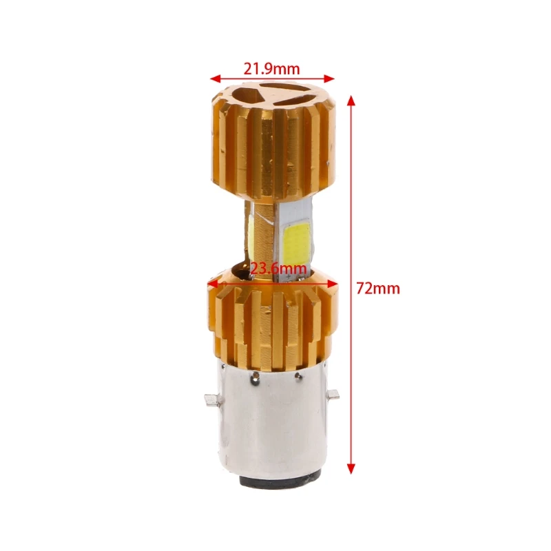 BA20D светодиодный COB Мотоцикл Велосипед Hi/Lo фара Лампа DC 10-80V 6500K 1500LM
