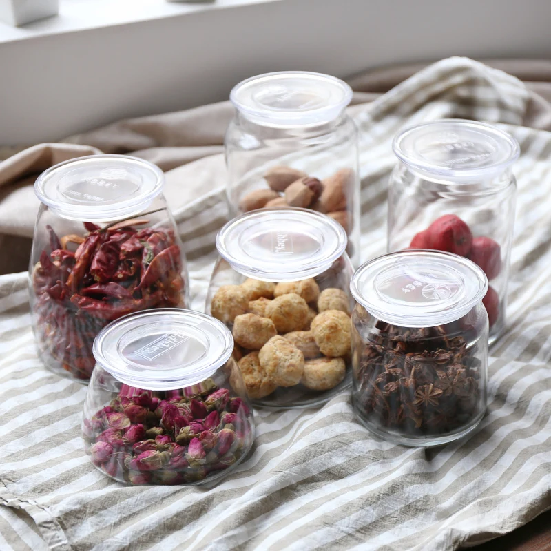 

Sealed Glass Storage Jar Spices Bottle Tea Sugar Coffee Grains Food Container Box Nuts Can Kitchen Organizer Restaurant Supplier