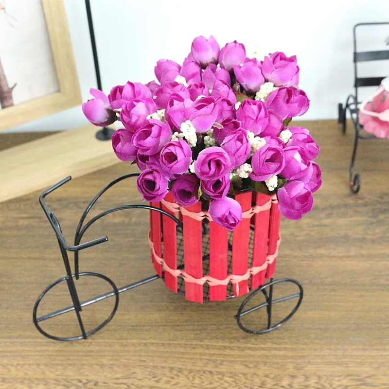 Flone Artificial Flower Set Simulated Flower Car Bicycle Flower Set Bouquets Wedding Home Indoor Household Decor Silk Flower  (10)