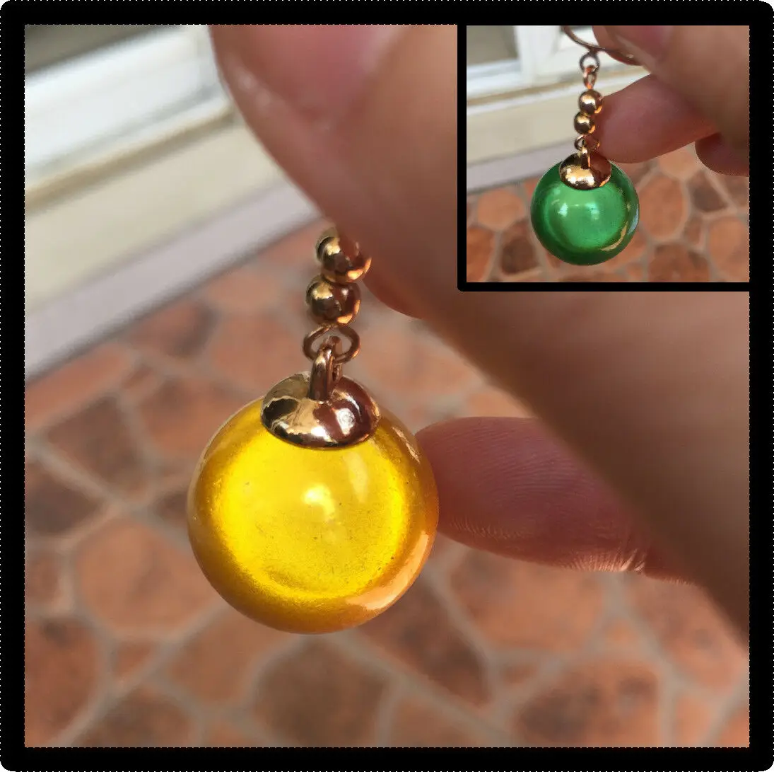 

Super Dragon Ball Z Vegetto Goku Potara Earring Ear Stud Cosplay Shiny 1 Pair Golden Color 1.5cm Ball