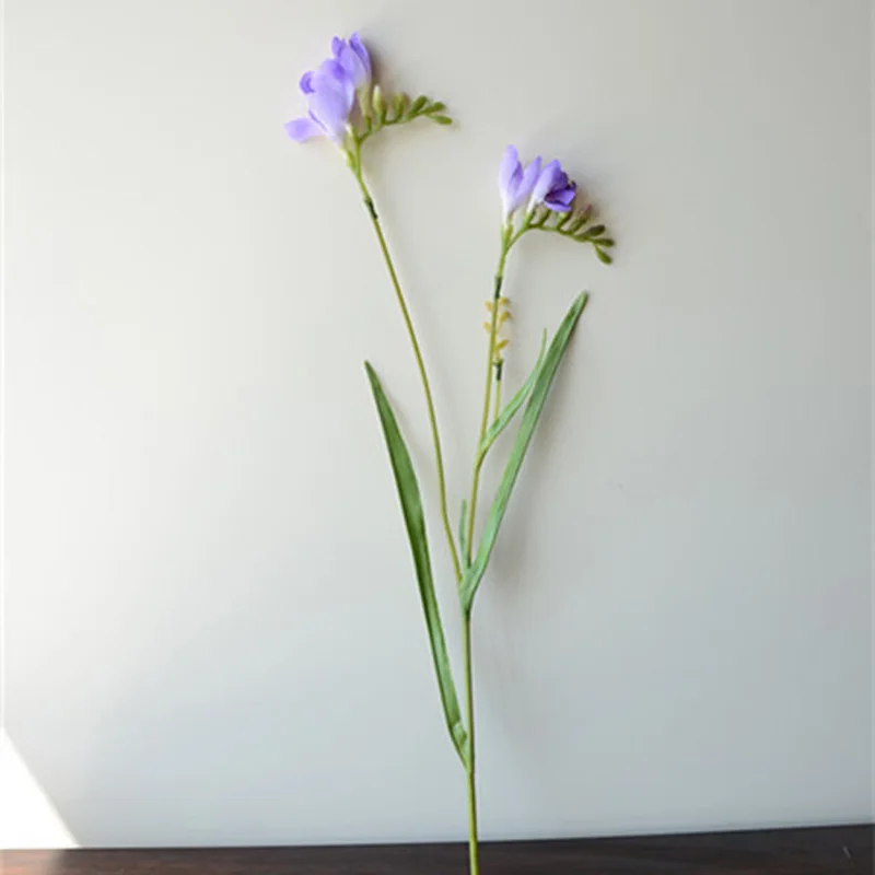 7 шт шелковая фрезия Орхидея, искусственные цветы, домашний сад, поддельная ваза, цветок, Рождество, Свадебная вечеринка, украшение, 60 см, длинные растения