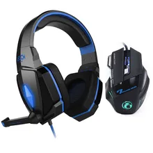 EACH Stereo Gaming Headphones LED Light Game Headset Headband+7 Buttons Professional Game Mice Pro Gamer Gaming Mouse Gift