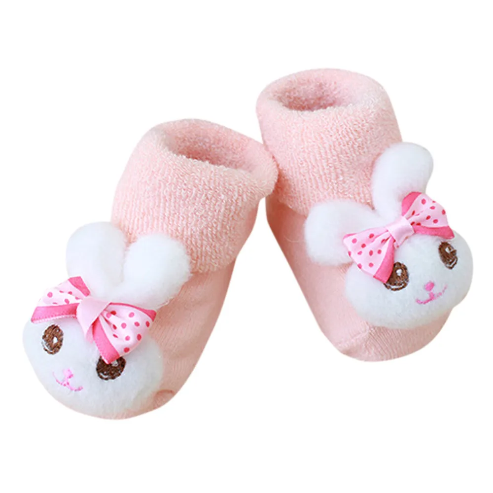 Cute Cartoon Newborn Baby Socks calcetines Kids Baby Girls Boys Anti-Slip Winter Warm Socks Slipper Shoes Boots meias - Цвет: C