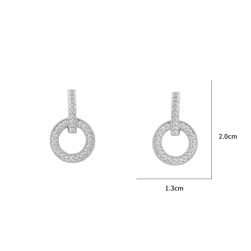 WEIMANJINGDIAN высокое качество AAA кубический цирконий двойной круг висячие серьги в белом золотом цвете