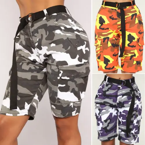 Womens Camo Casual Cargo Combat Camouflage Shorts Short Trousersin