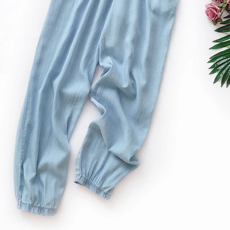 Wasteheart Summer Cotton Tencel Women Fashion Blue Long Loose Pants Harem Pants Elastic High Waist Female Pants Cowboy Jeans Wasteheart Summer Cotton Tencel Women Fashion Blue Long Loose Pants Harem Pants Elastic High Waist Female Pants Cowboy Jeans