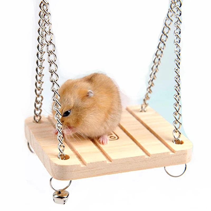 1pc Mouse Rat Parrot Hamster Bell Swing With Chain Bell Funny Mini Poppled Hanging Ladder Wooden Small Pet Toy Swing Swing Swing Chainswing Hanging Aliexpress