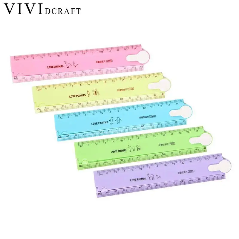 1pc 30cm Kawaii Candy Color Multifunction Creative Folding Plastic