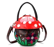 Wonderful funny personality super adorable cute cartoon styling mushroom bags handbags Handbag Shoulder Satchel Bag