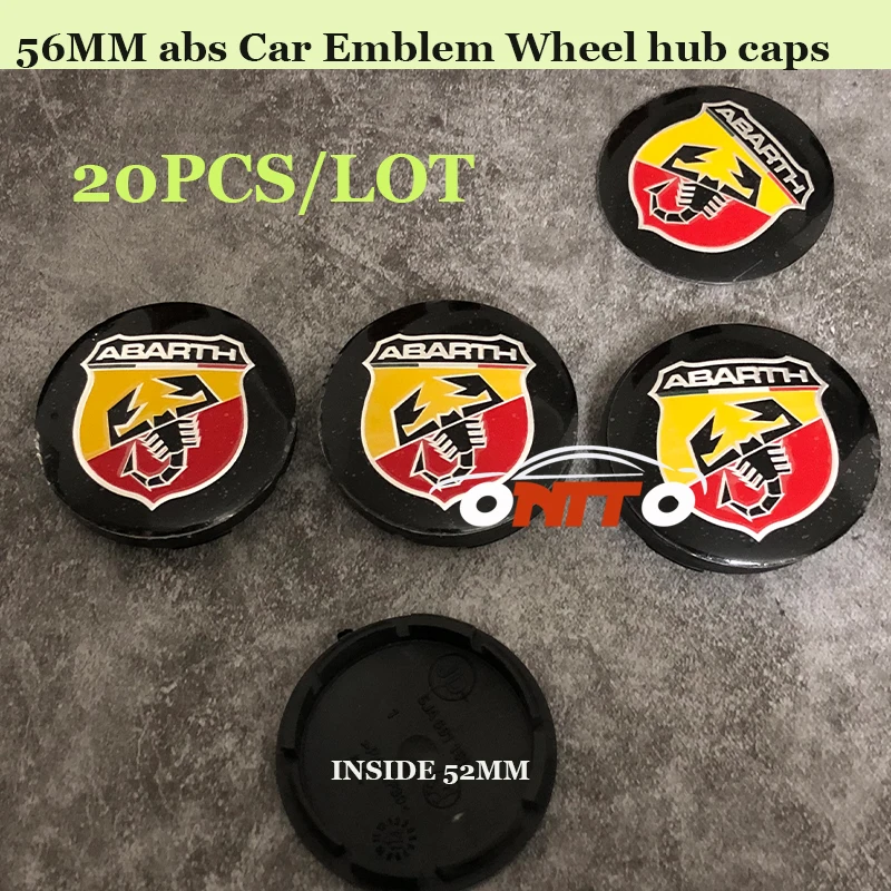 

Top 56mm Caps Auto accessories for Abarth logo Wheel Center cap car Emblem badge Covers label Stickers 56mm ABS 20pcs/lot