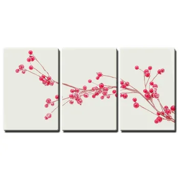 

Wall Art Decor Poster Painting On Canvas Print Yellow Wild Flowers 3 Panels with Wooden Framed Picture for Home Decoration