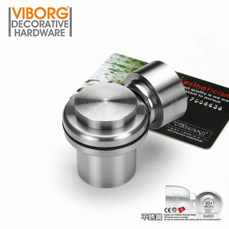 VIBORG Solid SUS304 Stainless Steel Casting Heavy duty Floor mounted Magnetic Magnet Door Stopper Door Stops Doorstop,RS-07B