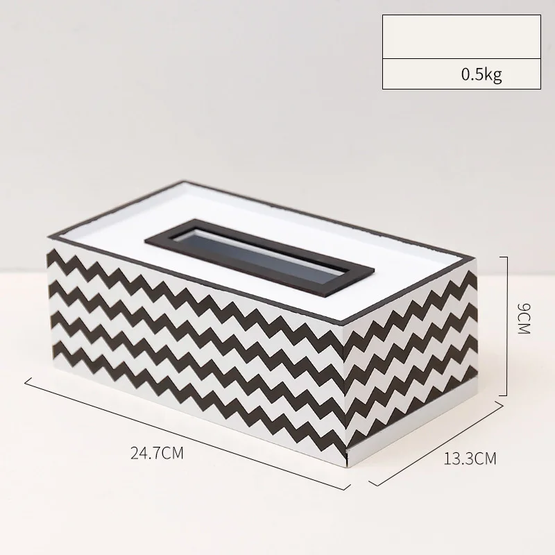 Деревянная коробка для ткани в скандинавском стиле с геометрическим узором, деревянная лицевая ткань/держатель для салфеток, украшение офисного стола - Цвет: Design 4