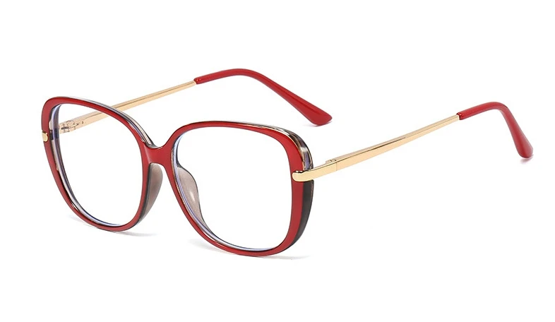 TR90 кошачий глаз оправа для очков для мужчин и женщин Оптические модные компьютерные очки 45836 - Цвет оправы: C5 red