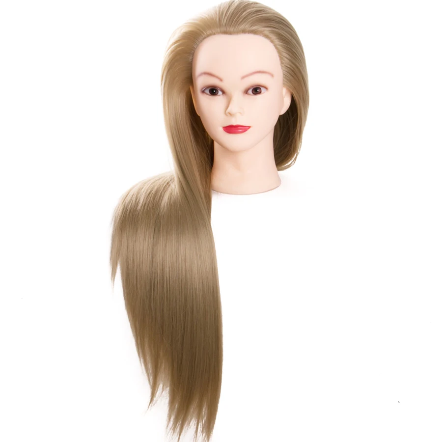 Resistente ao Calor Styling de Cabelo Formação de Alta Linho 70 cm 100% Fibra Sintética Feminino Manequins Cabeça Cabeça Qualidade Frete Grátis 9 High Quality training head