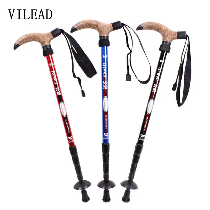 

Hewolf 7075 Aluminum Ultralight 4 Sections Telescopic Walking Stick Adjustable Canes Hiking Alpenstock Trekking Pole 50-110cm