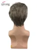 StrongBeauty Natural Men's Short Brown mix Silver Natural Synthetic Full Wig ► Photo 3/6