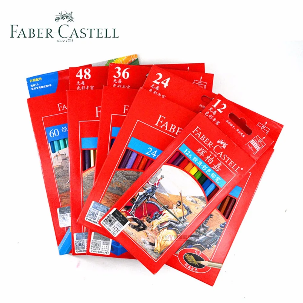 

24 lapis faber castel oily colored pencils professional 60 colors metallic hexagon wood soft pastel fluorescent coloring pencil