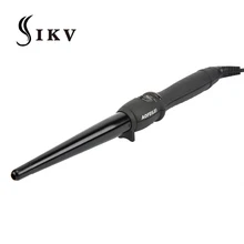 IKV новое поступление черные керамические щипцы для завивки волос волнистая машина Pro Спиральные бигуди держатель валиков Инструменты для укладки с пятью огнями