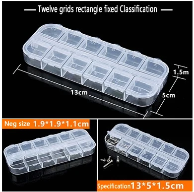 10/15 сеток, регулируемая прозрачная пластиковая коробка для хранения, стразы, ювелирные изделия, бусины, серьги, кольца, отсек, коробка для хранения, 1 шт