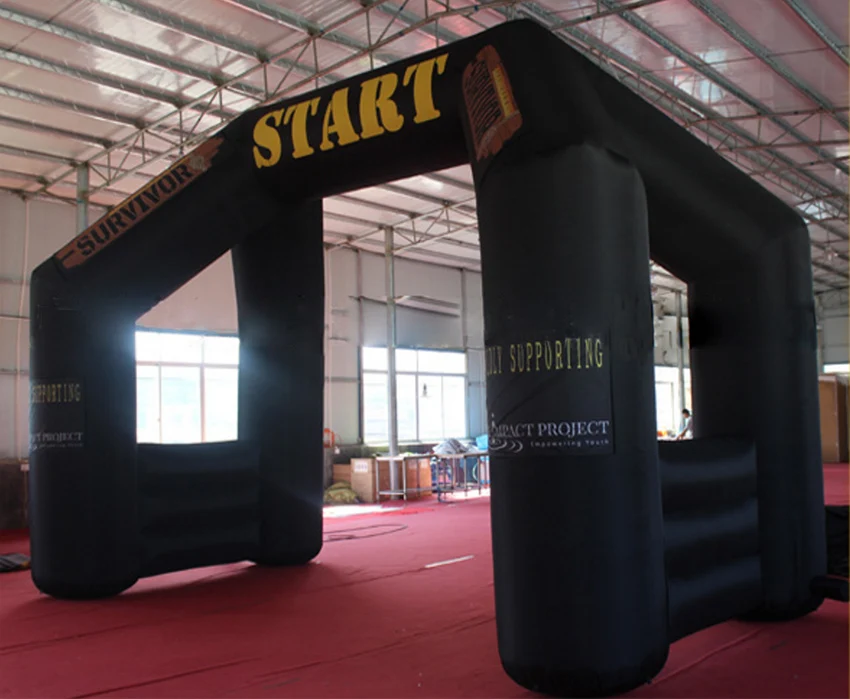 8x5m Free Standing Giant Event Inflatable Gantry Outdoor Black Inflatable Start Line Arch with