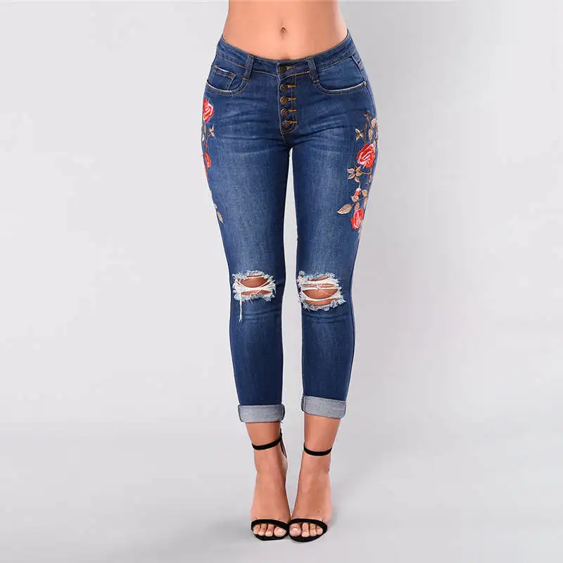 Новые модные женские повседневные Модные эластичные цельные джинсовые комбинезоны женские джинсы легкие ковбойские C1222 - Цвет: 1