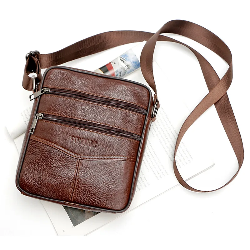 New brand small men bag genuine leather messenger bag high quality fashion men crossbody mini ...